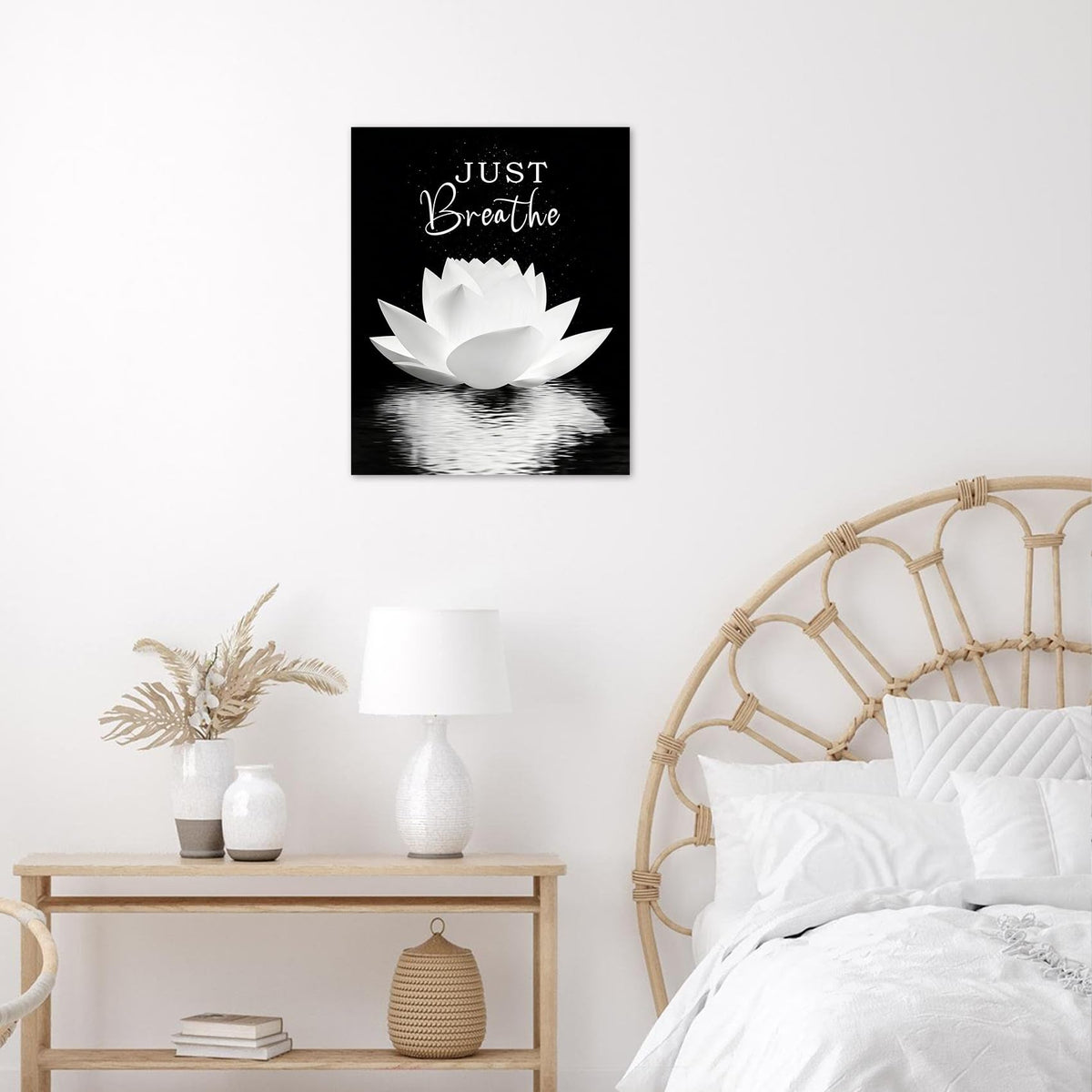 Black and White Zen Wall Art (Black and White / 20"L x 16"W)