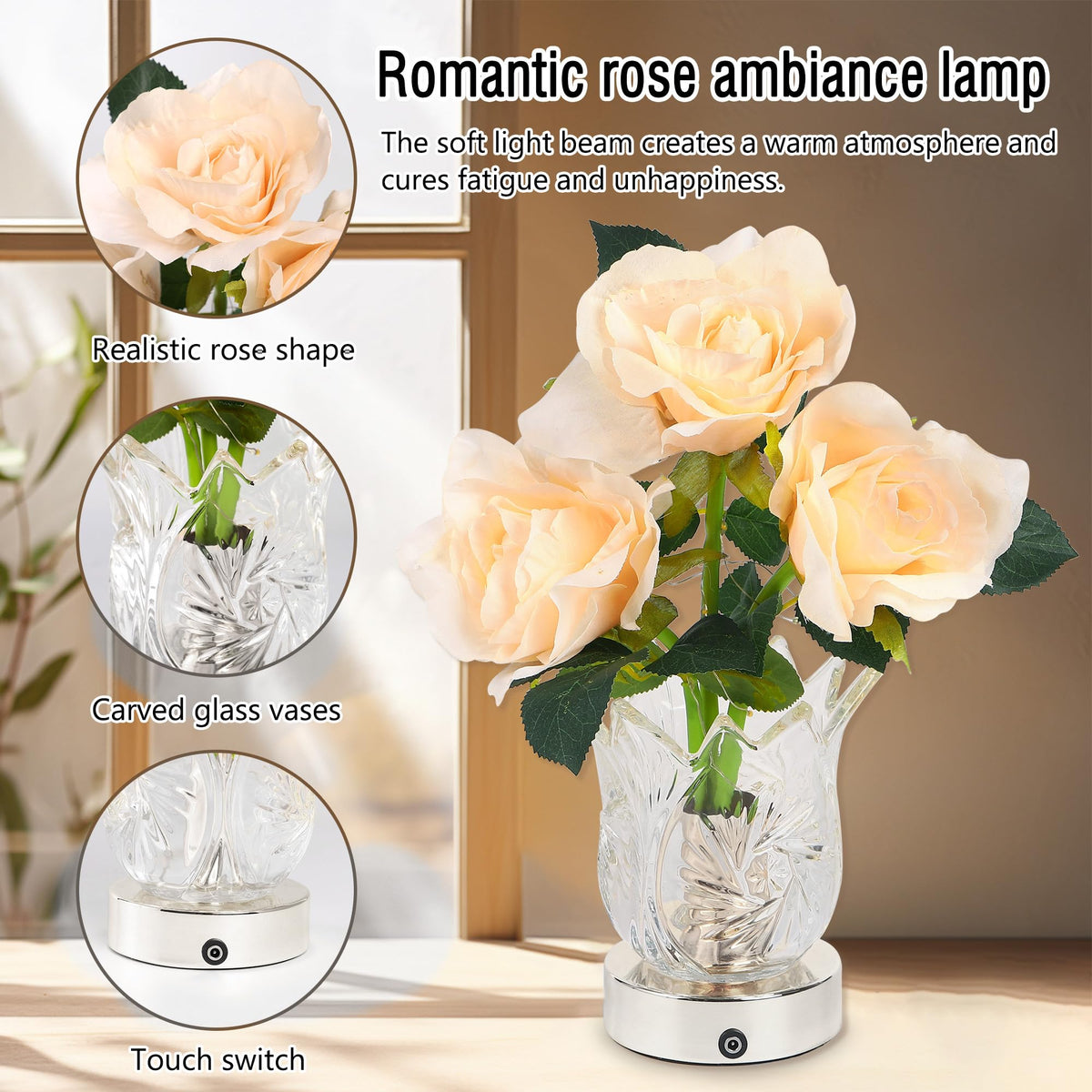 Champagne Rose LED Night Light (Champagne)