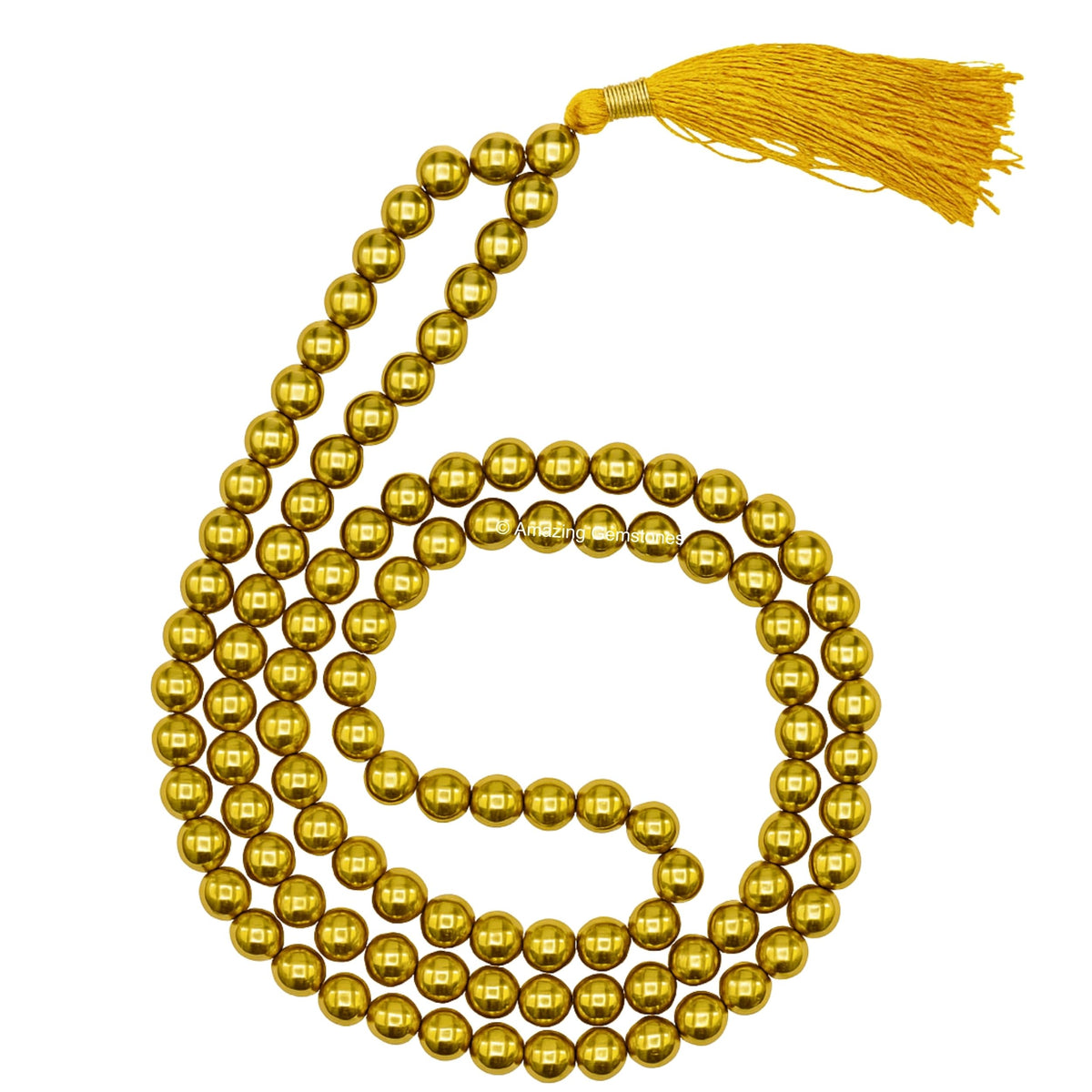 Golden Hematite Mala Beads (Golden Hematite / Plain)