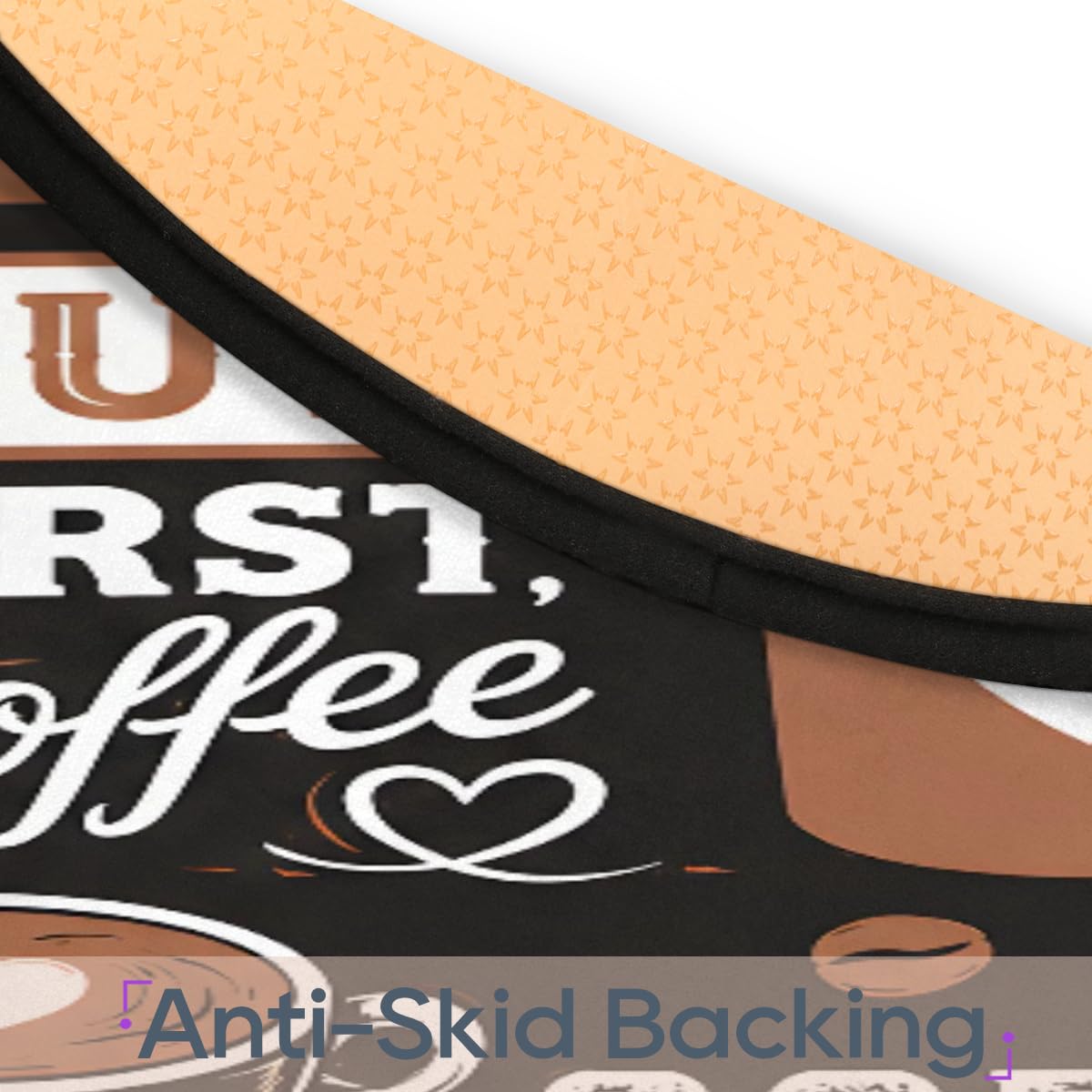 3 Ft Coffee Start Round Rug Circle Area Rugs Circular Door Mat for Indoor (A:a-4 / 3'3" (Round))