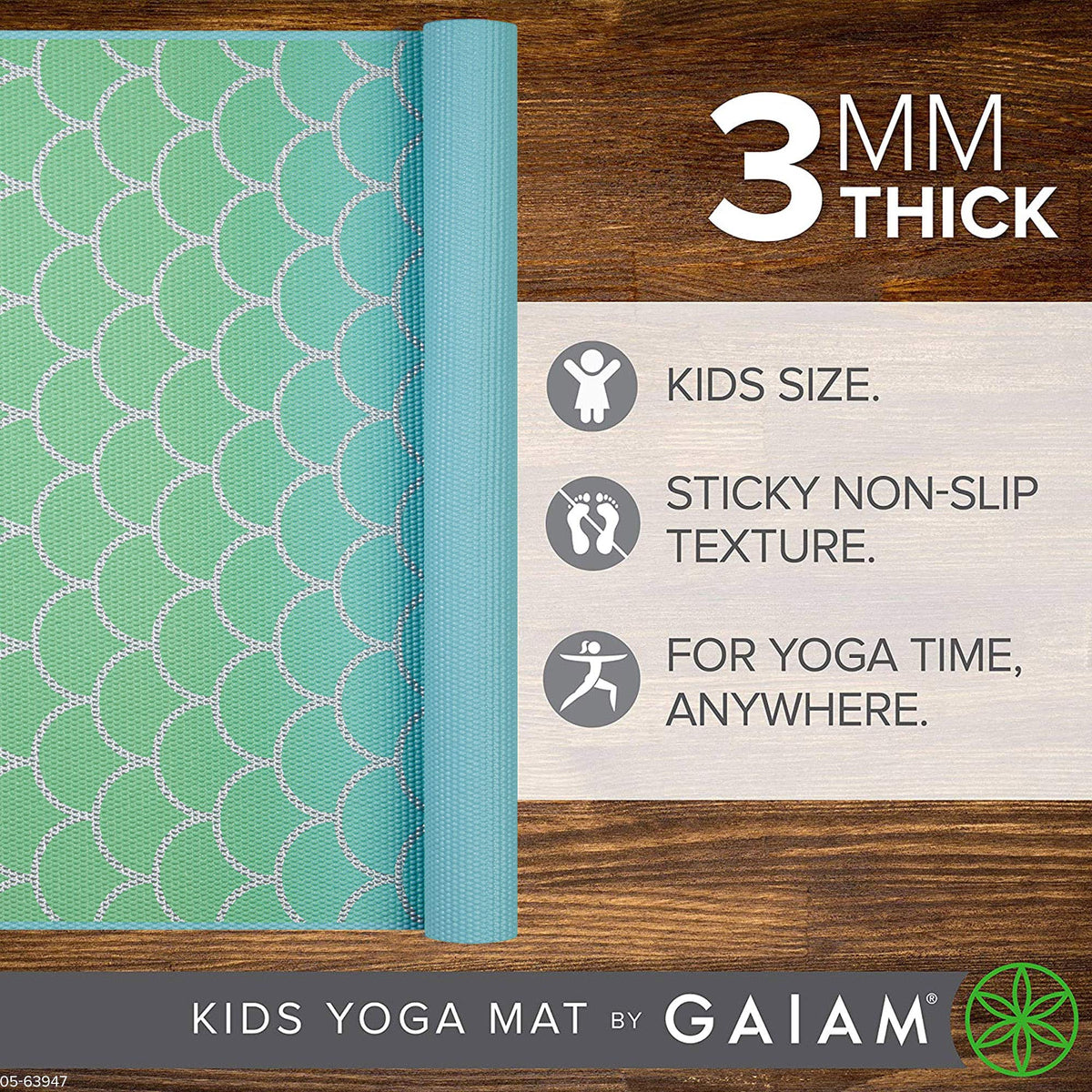 Kids Yoga Mat (Metallic Mermaid)