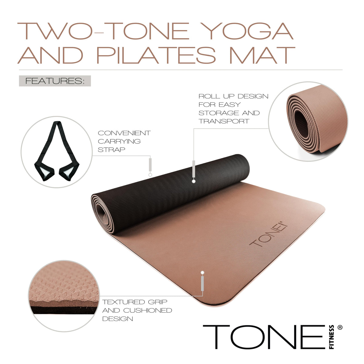 1 4" Yoga Mat (Pyramid Pattern / Black/Teal)