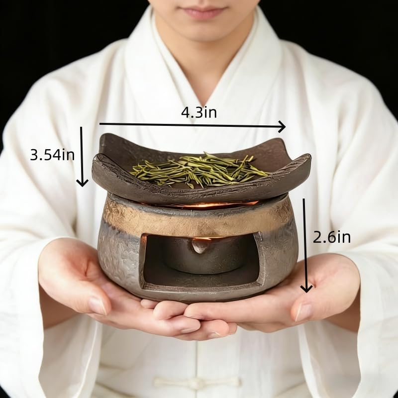 Ceramic Burner Kit with Wooden Clips and Pads (Circular / 10.5*6.5cm/4.13*2.56in)
