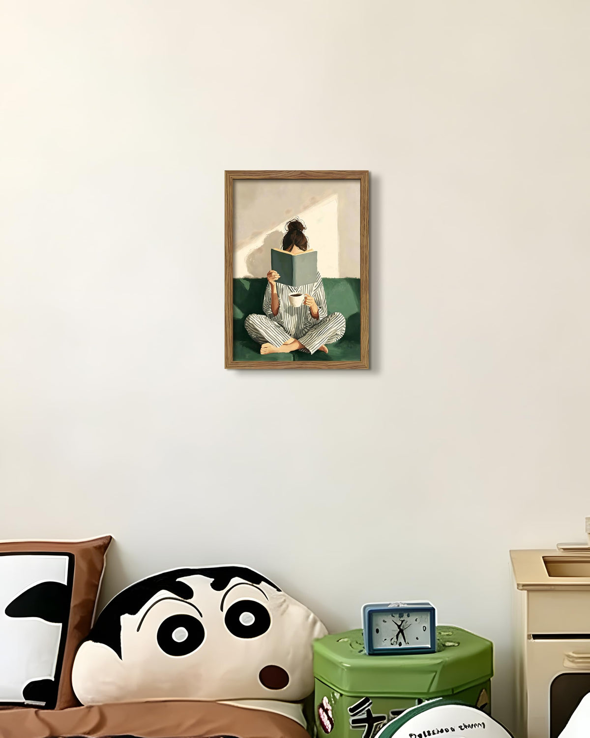 Reading Woman Canvas Wall Art (A-Girl Reading a Book / 16"L x 12"W)