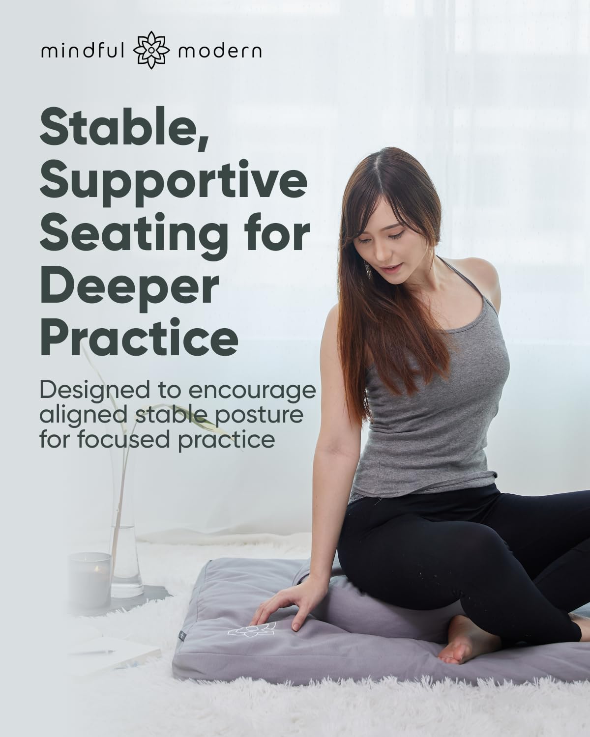 Zabuton Meditation Mat (Cotton - Grey)