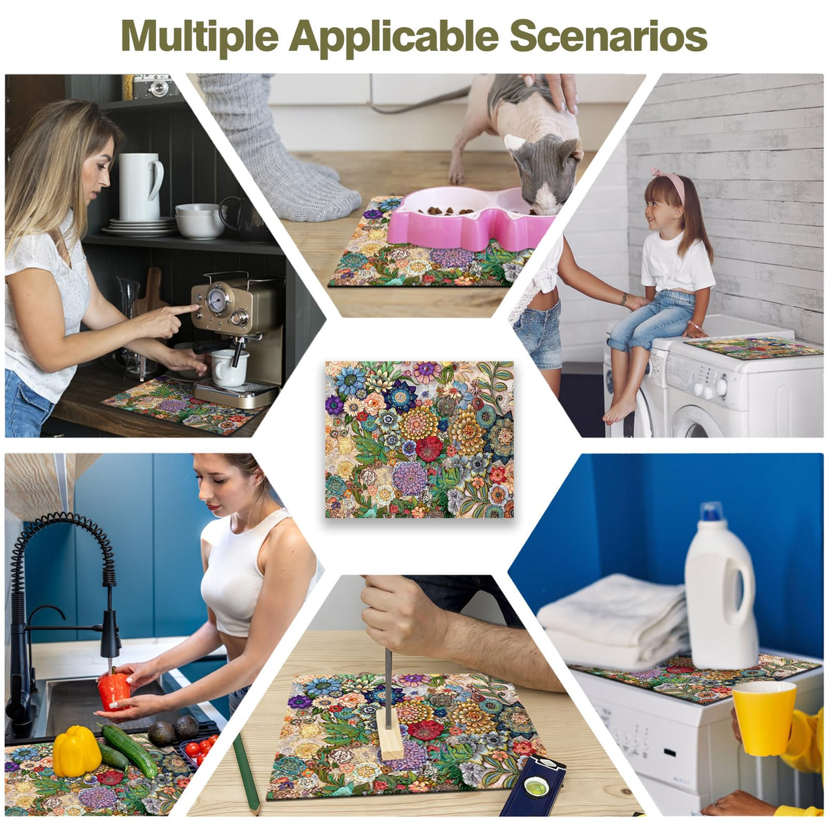 Dryer Top Protector Mat (mandala flower)