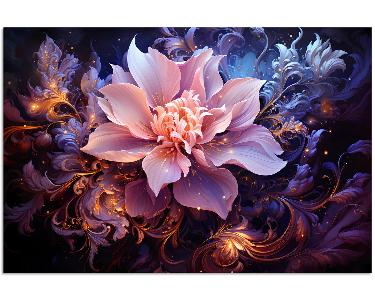 1 Panel Purple Flower Pictures Purple Paintings Abstract Flower Pictures Wall Decor Flowers Print on Canvas Abstract Flowers Wall Art for Home Decor Wall Decor Stretched and Framed 24x36 inch (36"L x 24"W / Purple Flower 7)