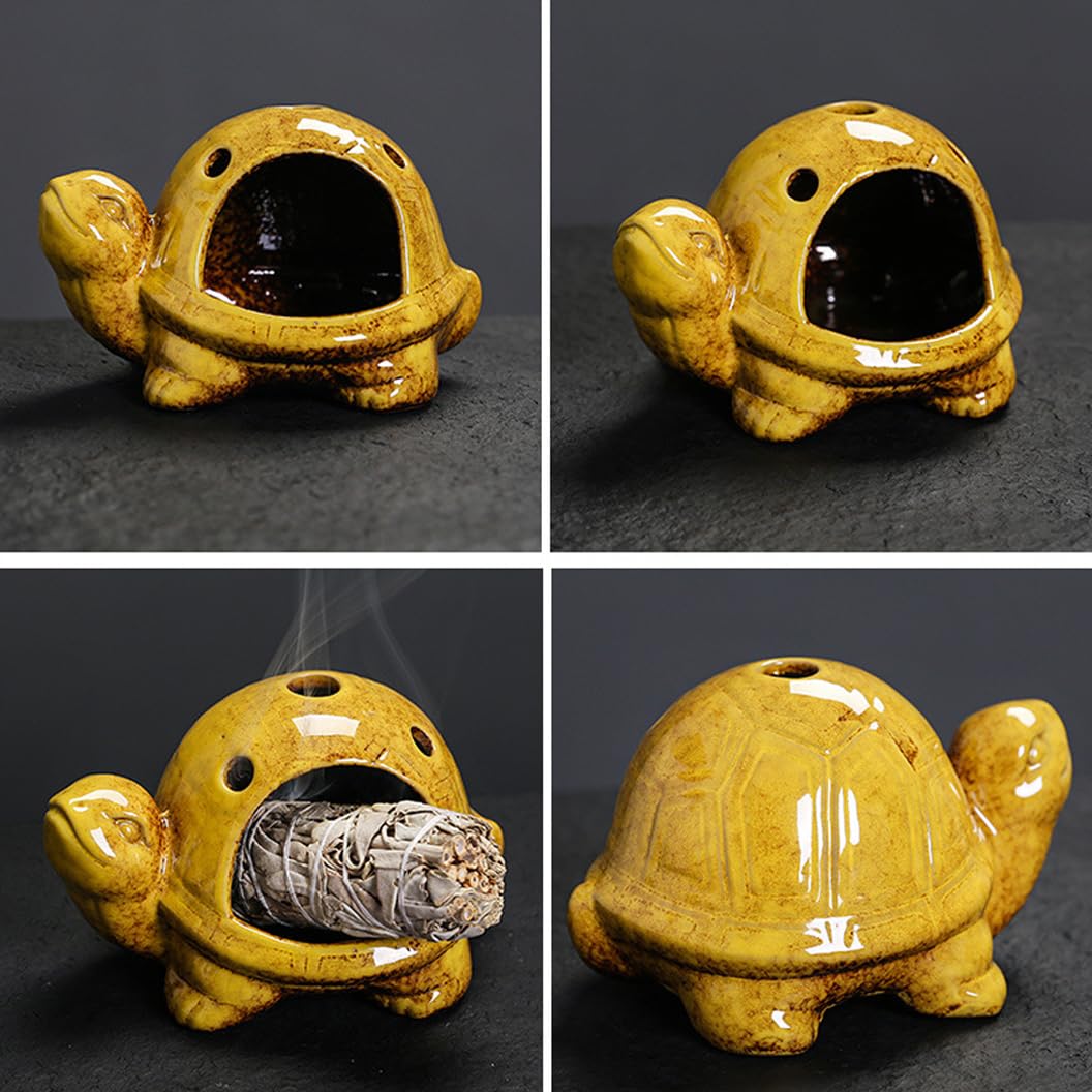 Turtle Palo Santo Holder Ceramic Palo Santo Burner Sage Holder for Burning (B)