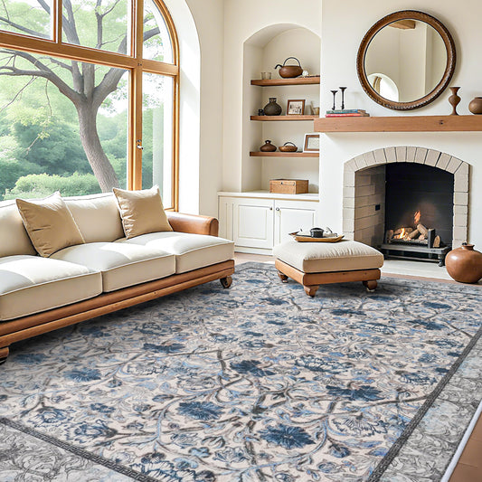 10 x 12 Area Rug Living Room (Blue/Cream / 10' x 12' (Rectangular))