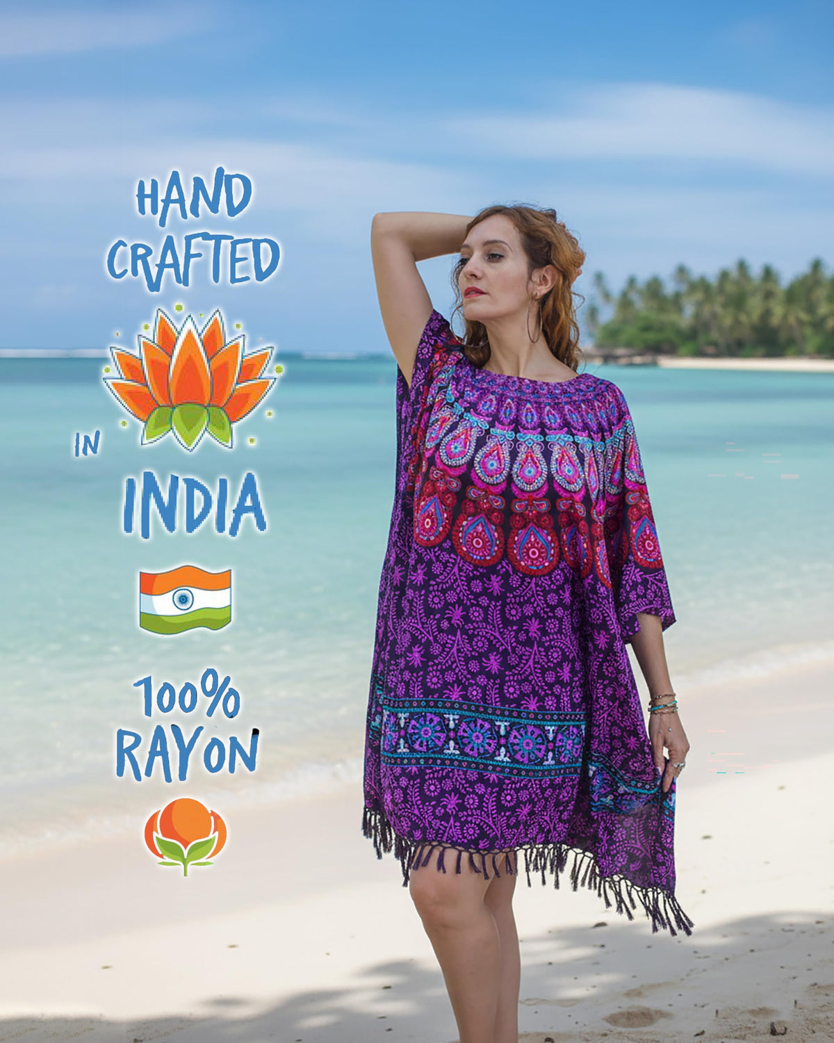 Purple Beach Kaftan for Women (Kaftan Purple)