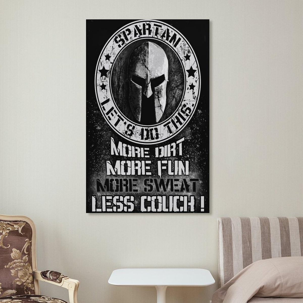 Spartan Law Never Retreat Never Surrender Warrior Shield Spear Canvas Printing Wall Art Prints Wall Decor Posters Motivational Greek Soldier Living Room Bedroom Office Gym 24x36inch (style-24 / 24x36inch(60x90cm) Unframe)