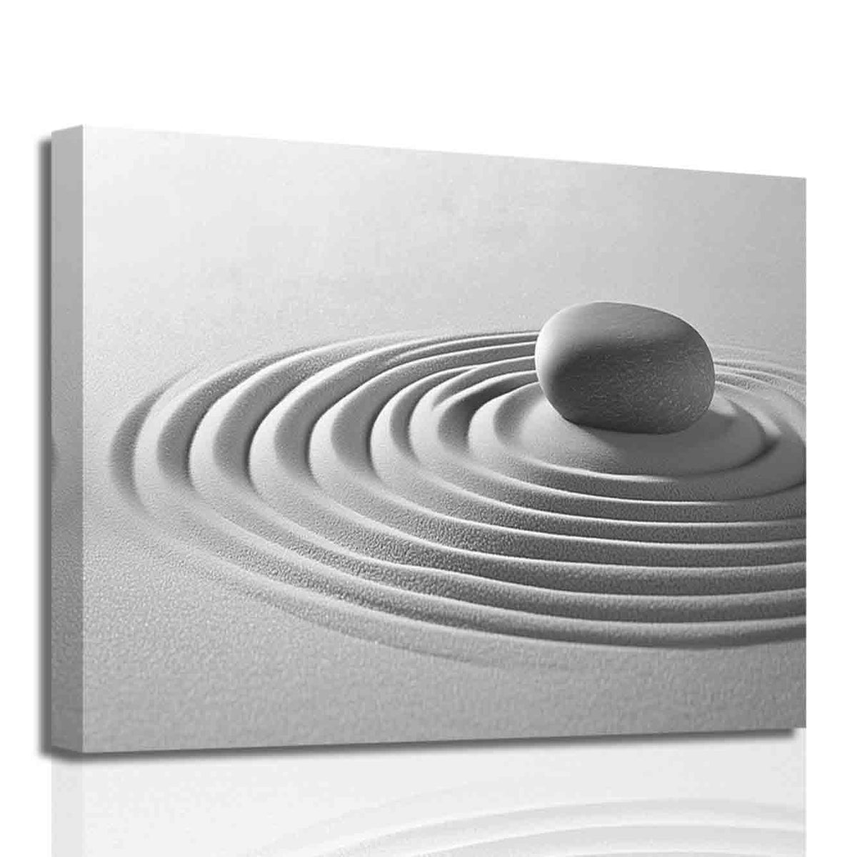 Zen Pictures for Bathroom Black White and Gray Bathroom Wall Art Zen Stone and Sand Canvas Prints Still Life Artwork for Spa Room Decor Frame (28L" x 42W")