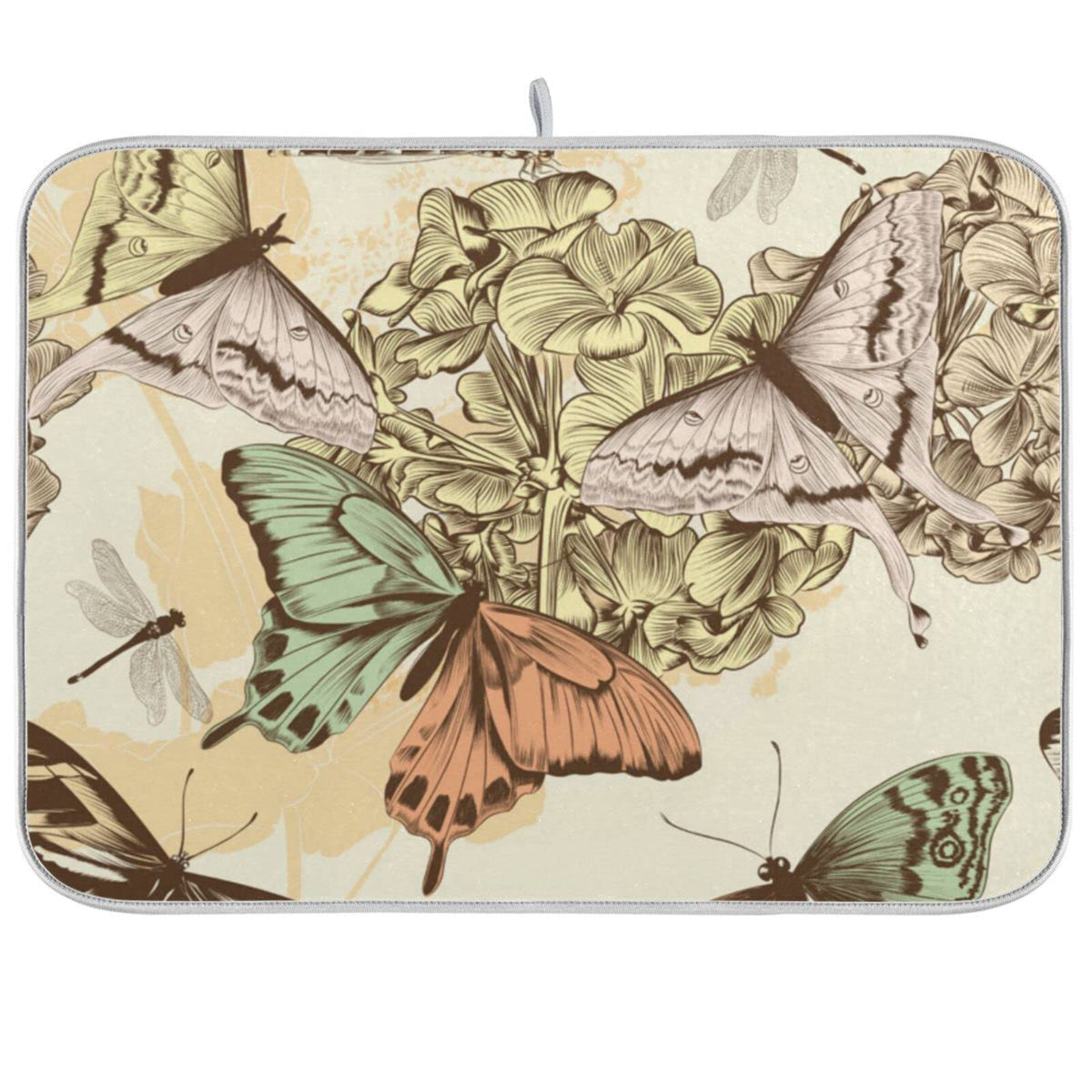 Super Absorbent Dish Drying Mat (Retro Butterfly / 18" x 24")