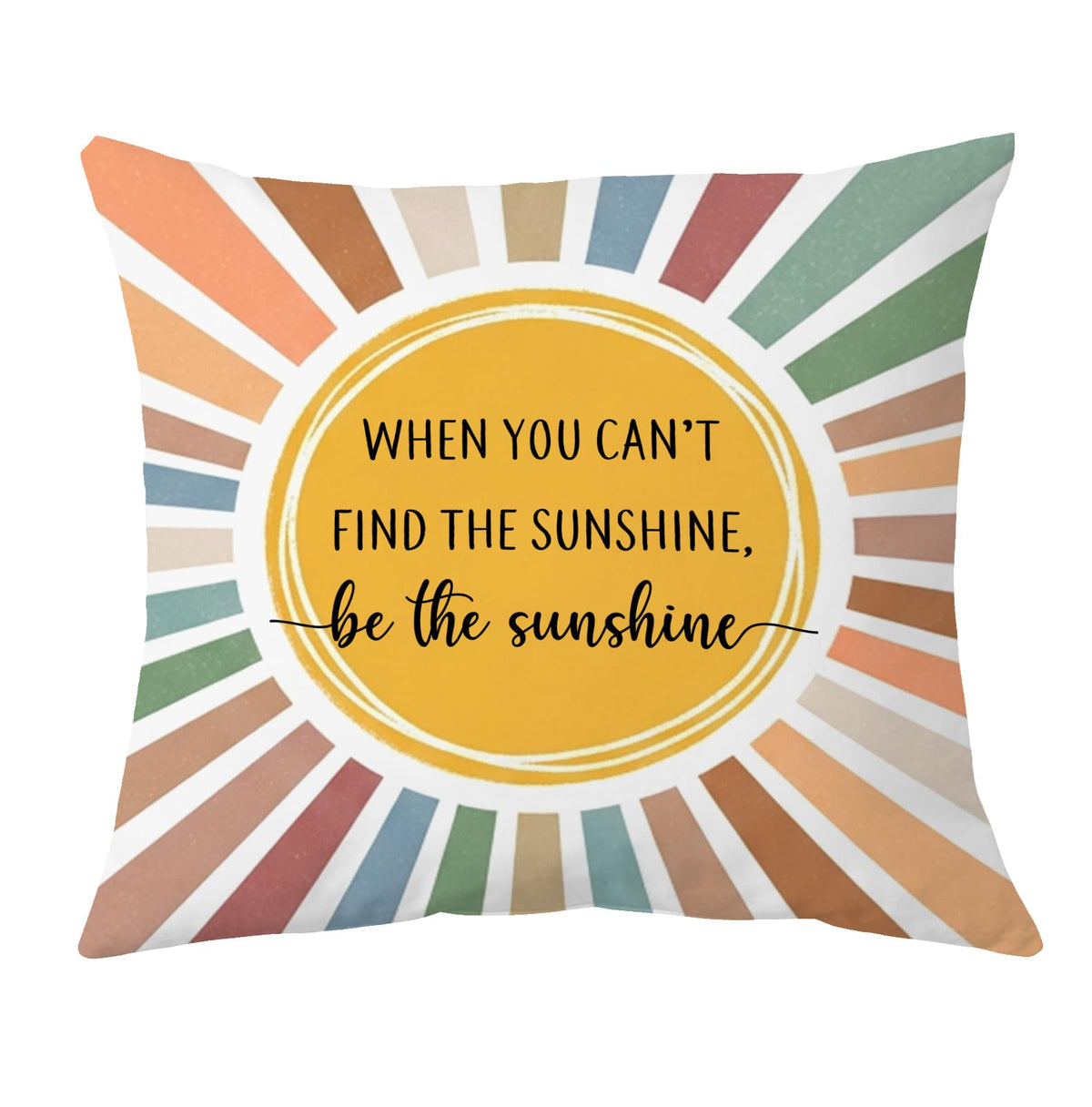 Boho Sun Inspirational Throw Pillow Cover 18x18 (Qt-bz-mental Health-boho Sun)