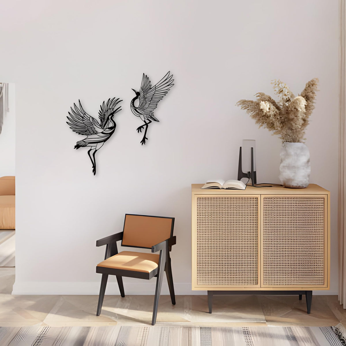 Standing Heron Metal Wall Art (Guardian Stance)