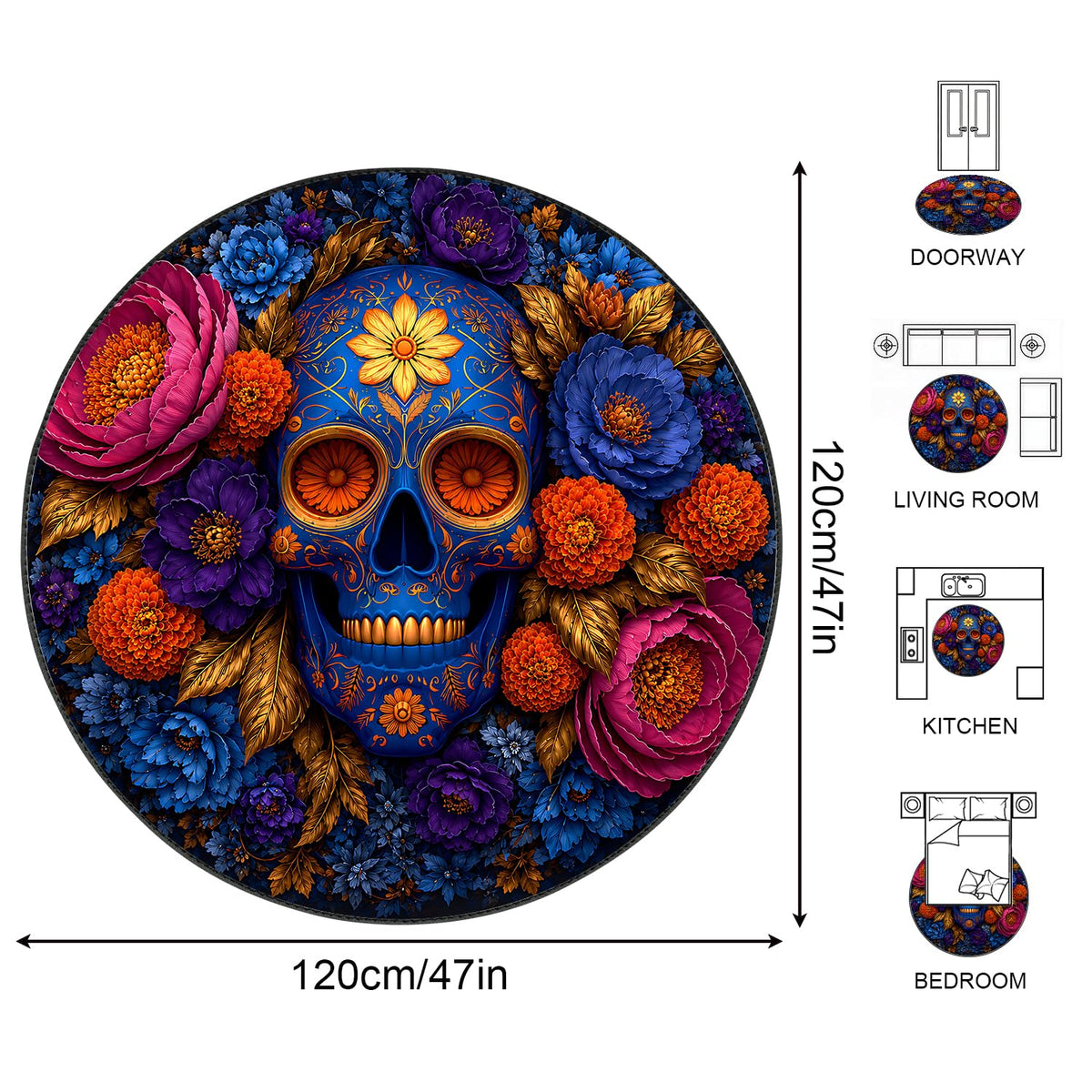 4ft Round Area Rug (42 / 4' (Round))