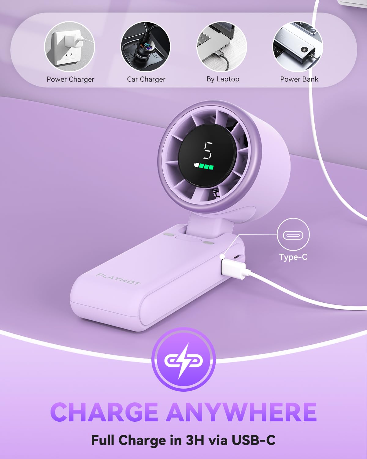 Portable Handheld Turbo Fan (Purple)
