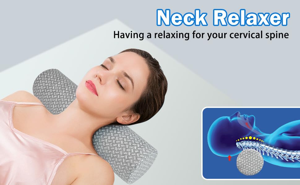 Cervical Neck Roll Pillow (Gray Style 1 / 4inch H X 17inche L)