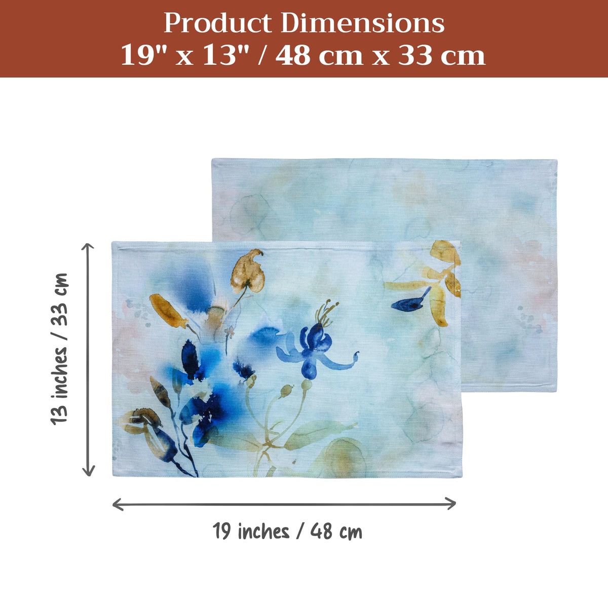 Placemats Set of 4 Reusable 100% Cotton (090 - Lazy Summer Days / 13" X 19" (Pack of 4))