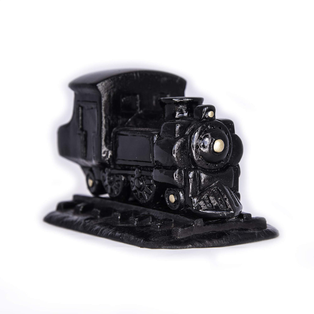 Black Steam Engine Natural Wood Incense Burner (Black Steam Engine)