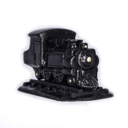 Black Steam Engine Natural Wood Incense Burner (Black Steam Engine)