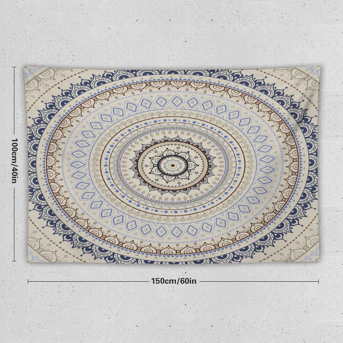 Mandala Tapestry Wall Hanging Retro Eastern Backdrop Swirled Cosmic Lotus Yoga Boho Artwork Tapestries Home Decor for Living Room Bedroom Farmhouse Apartment Dorm 40"x60" (40"L x 60"W / Mandala-44)