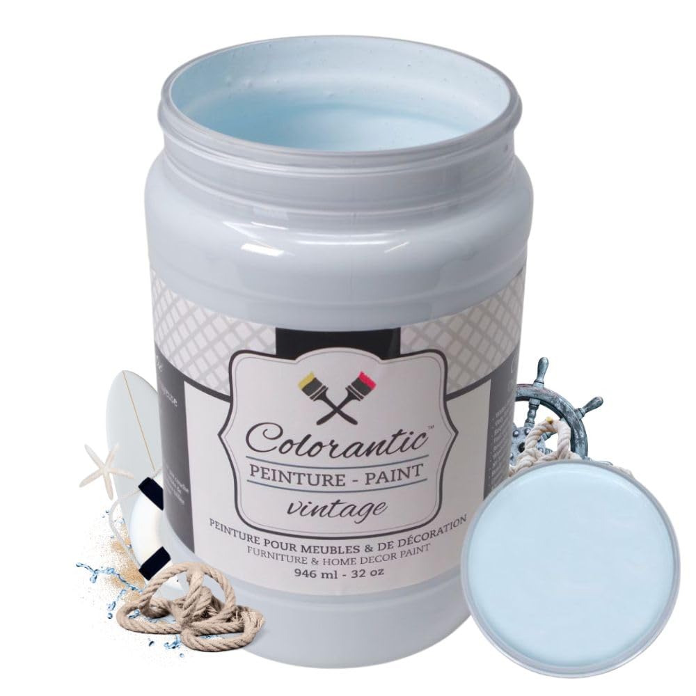 Vintage Chalk Based Paint for DIY Furniture and Home Decor Craft Art (Nautical / 32 Fl Oz (Pack of 1))