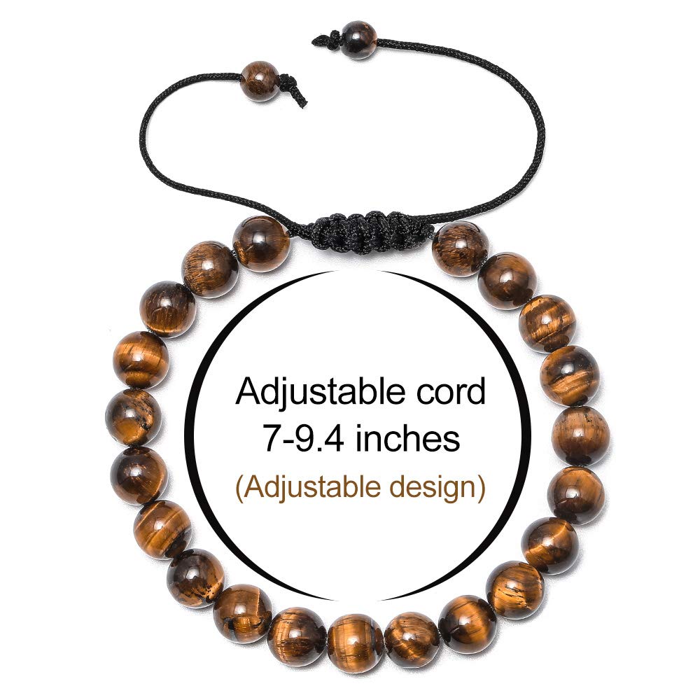 Mens Beaded bracelets set (3 Pcs Tiger Eye&Lava Rock)