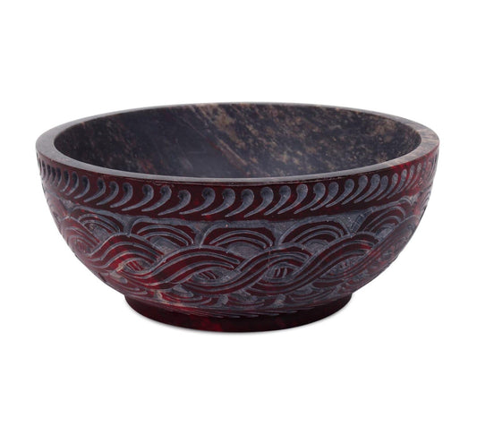 Soapstone Smudge Bowl French Rope Scrying Pot Handmade Home Decor (Rustic)