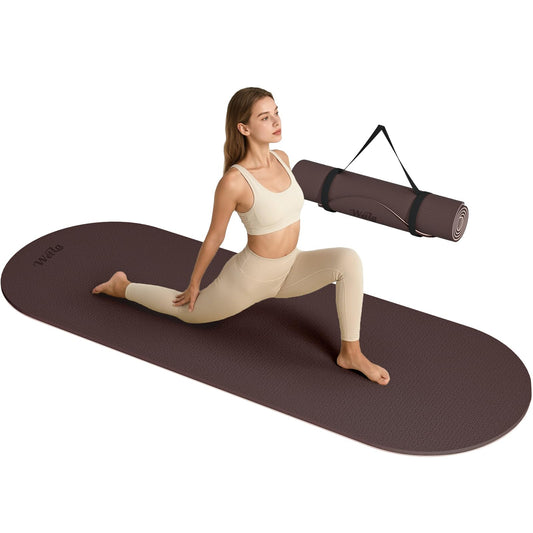 Extra Thick Yoga Mat (Brown & Apricot)