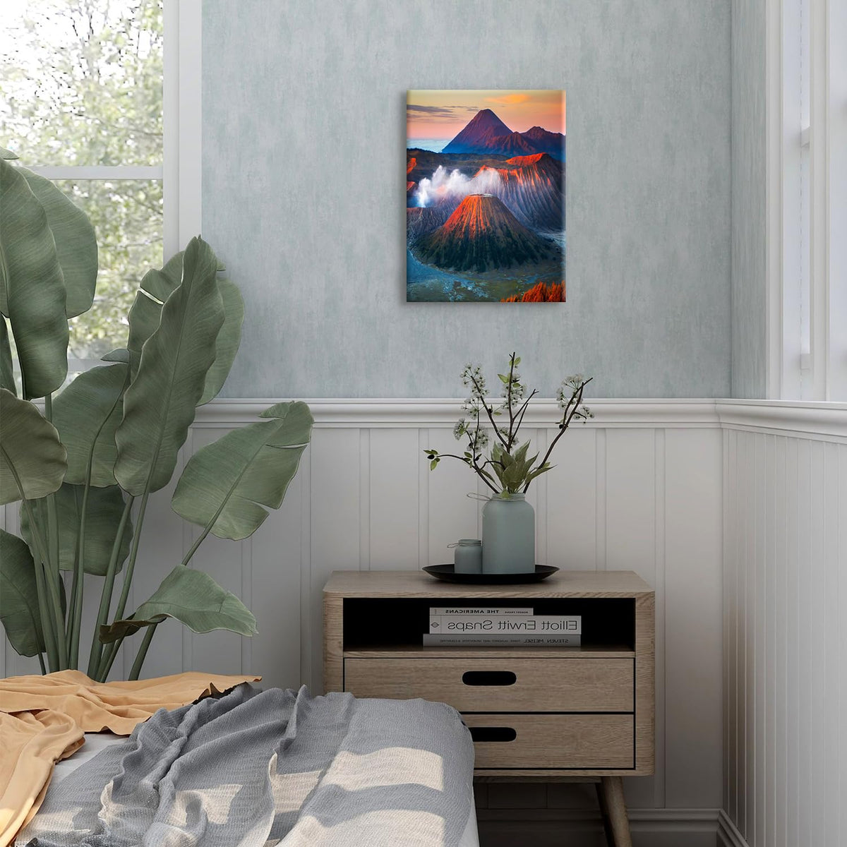 Volcano Wall Art Nautre Landscape Canvas Pictures Living Room Decor National Park Posters Sunset Mountain Scenic Prints Paintings Modern Neutral Canvas Artwork for Dining Room Home Decorations 12x16" (16"L x 12"W / Volcano)