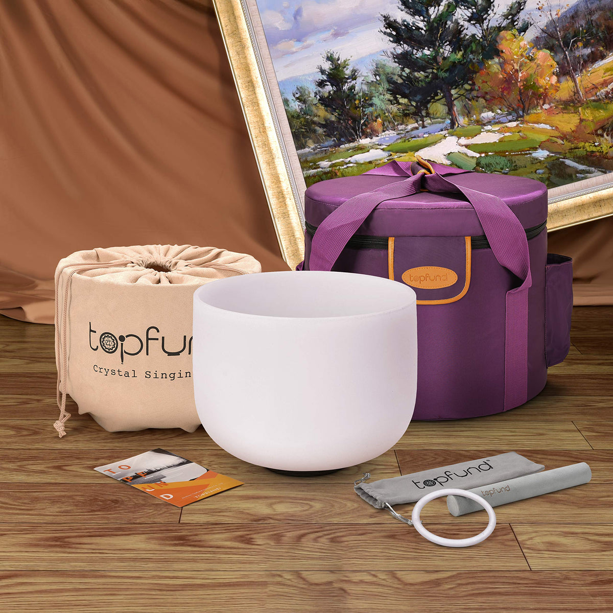 440Hz C# Note Crystal Singing Bowl Adrenals Chakra 10 inch with Heavy Duty Carrying Case and Suede Mallet (10 inch / 440Hz C# Note)