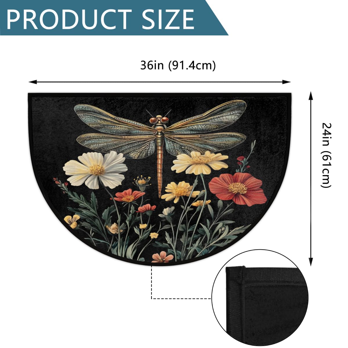 Front Door Mat Indoor Outdoor Entrance (A-04 Dragonfly)