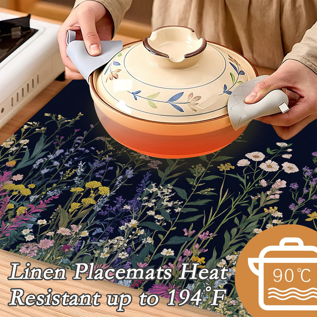 Wildflower Spring Floral Placemats Set of 6 (Wildflower Spring Floral Garden Flowers)