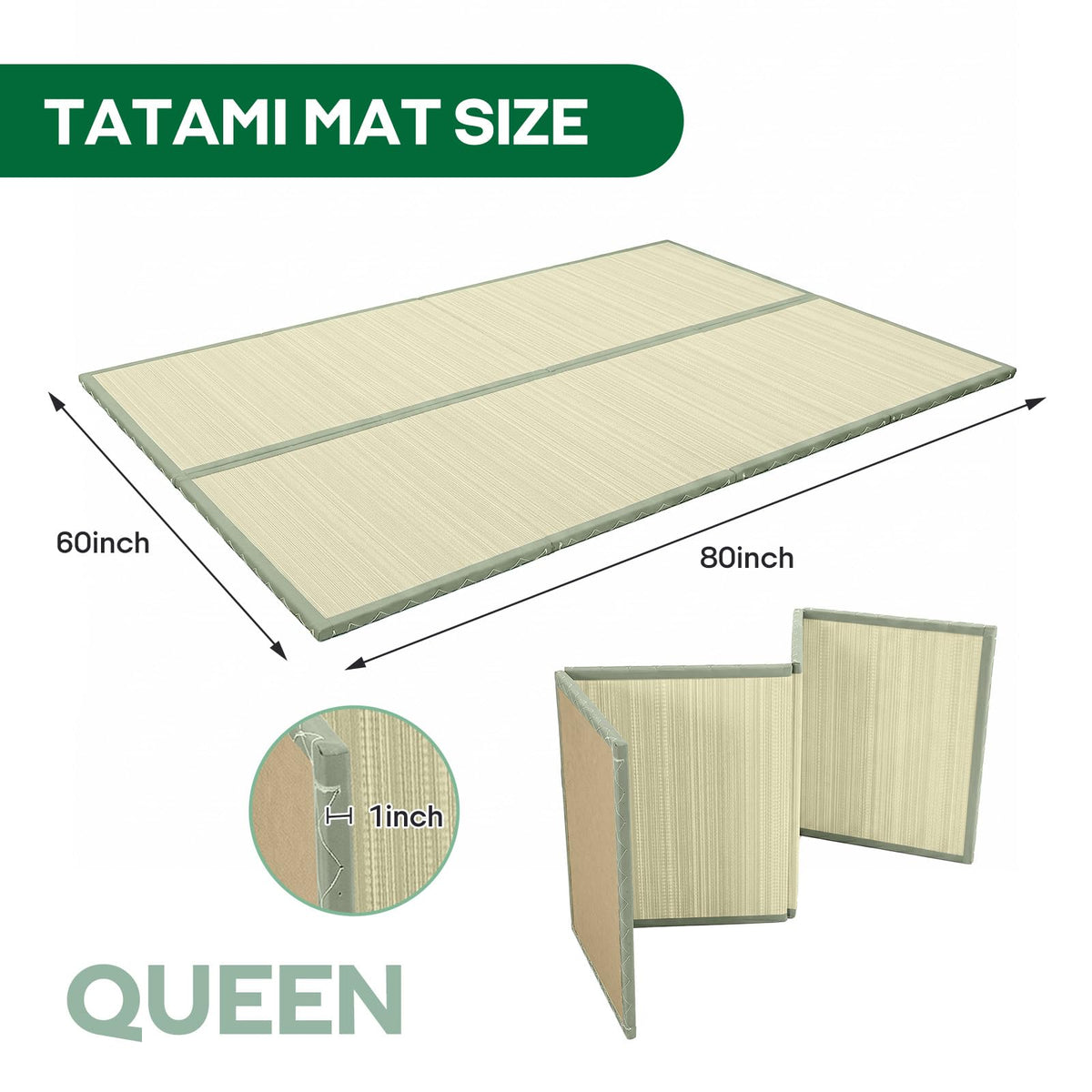 Japanese Tatami Mat (Green / Queen)