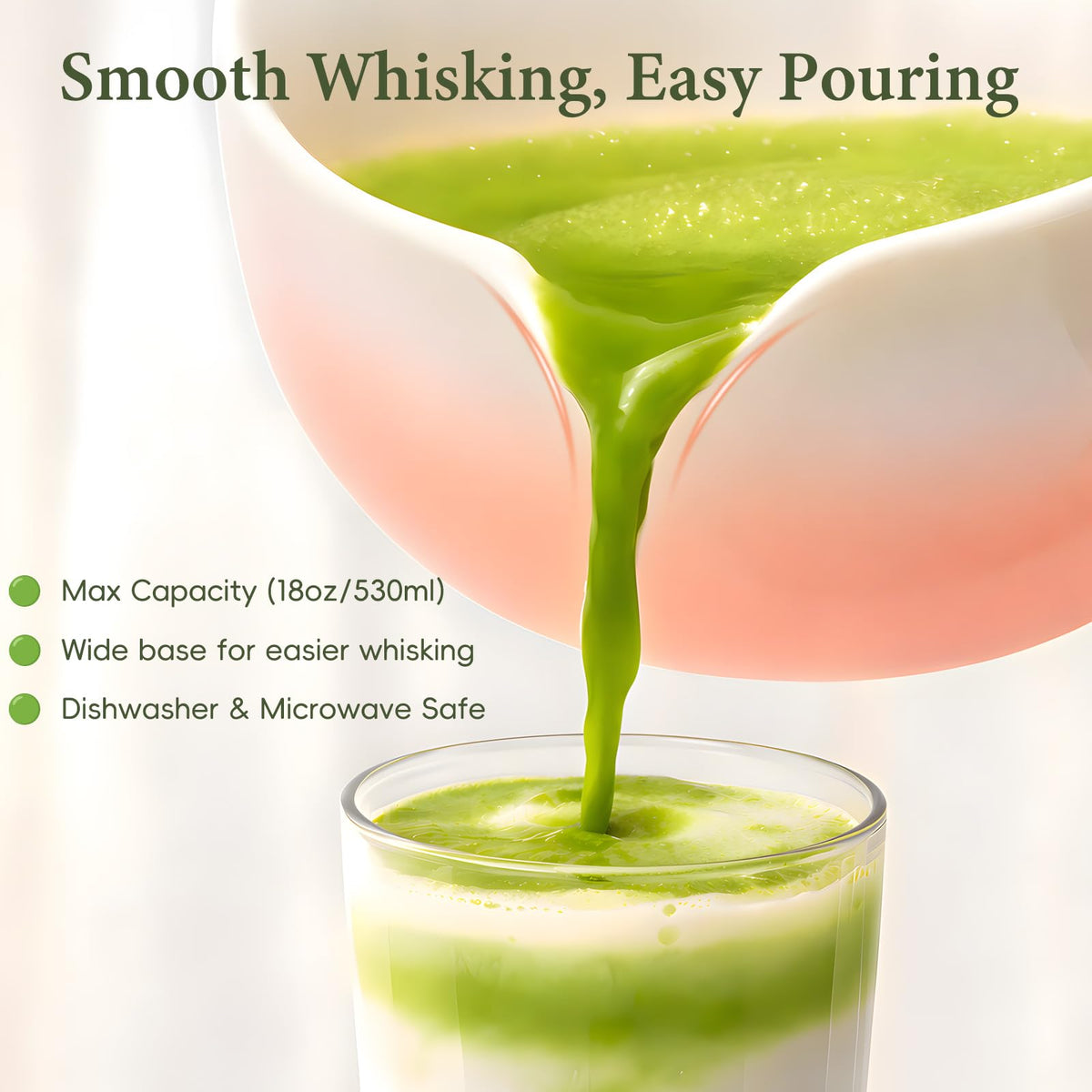 Matcha Whisk Set with Ceramic Bowl & Bamboo Chasen (Gradient Pink)
