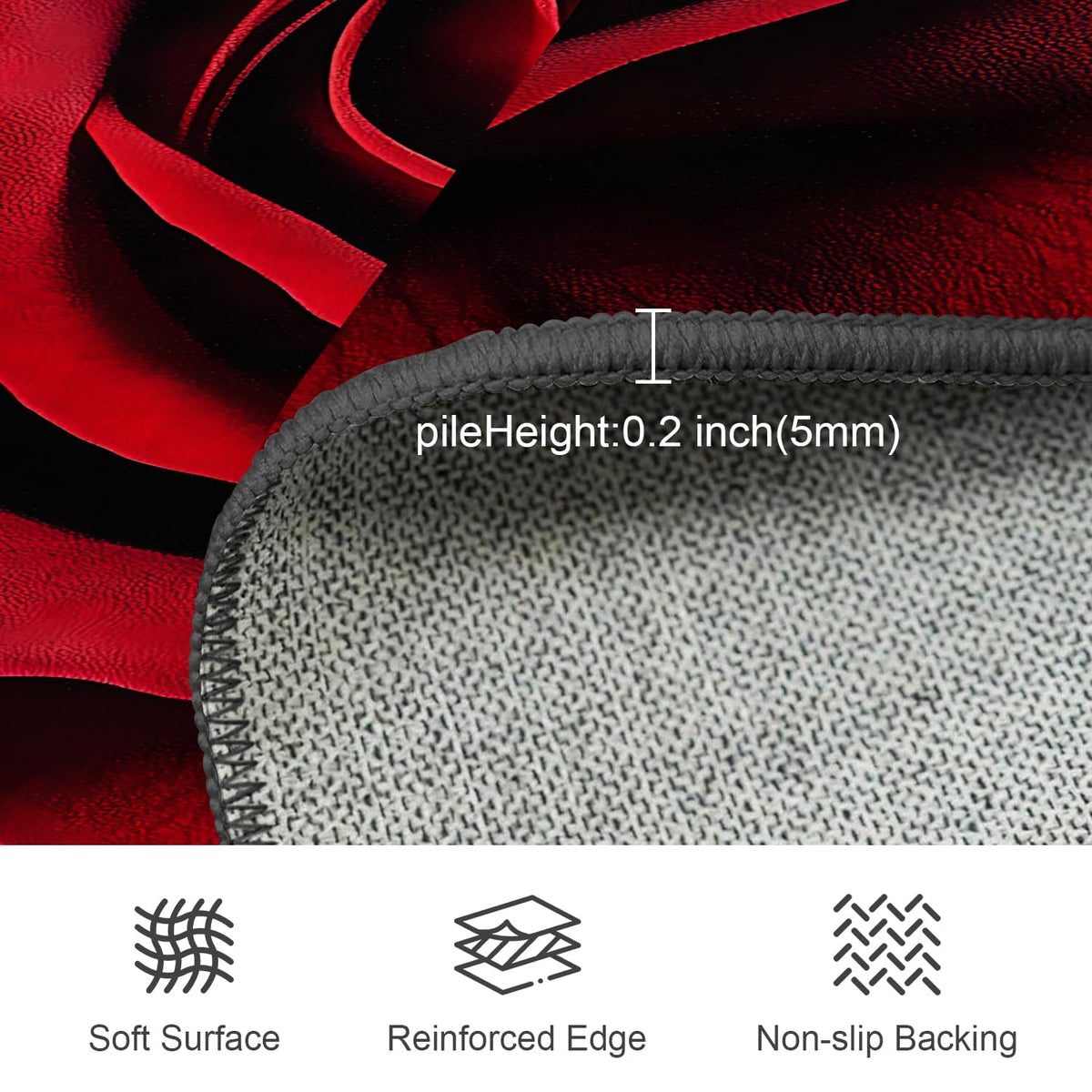 4ft Round Area Rug (Red Rose / 4' (Round))