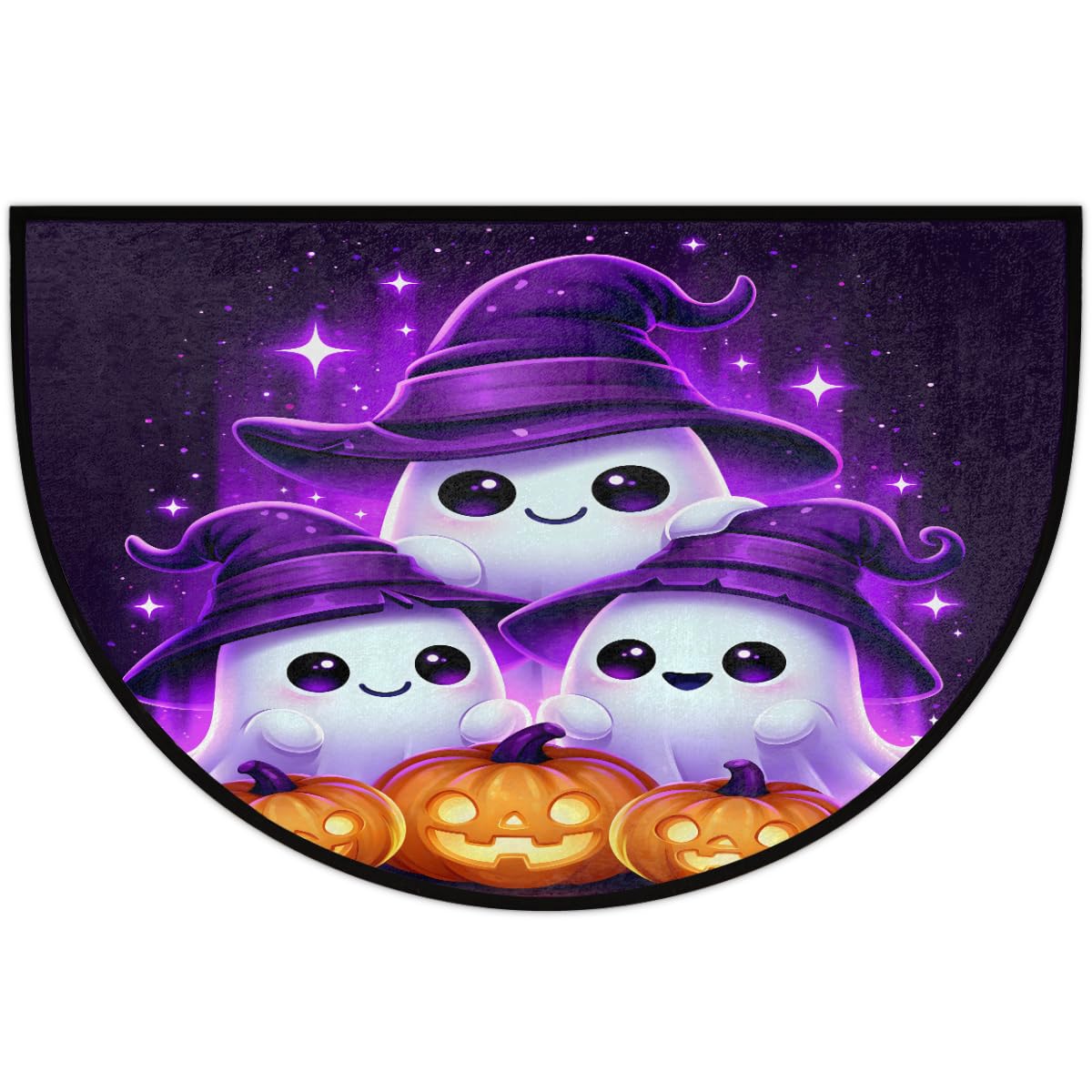 Halloween Half Round Doormat Non Slip Semi Circle Rug Outdoor Welcome Mat (Z-107)