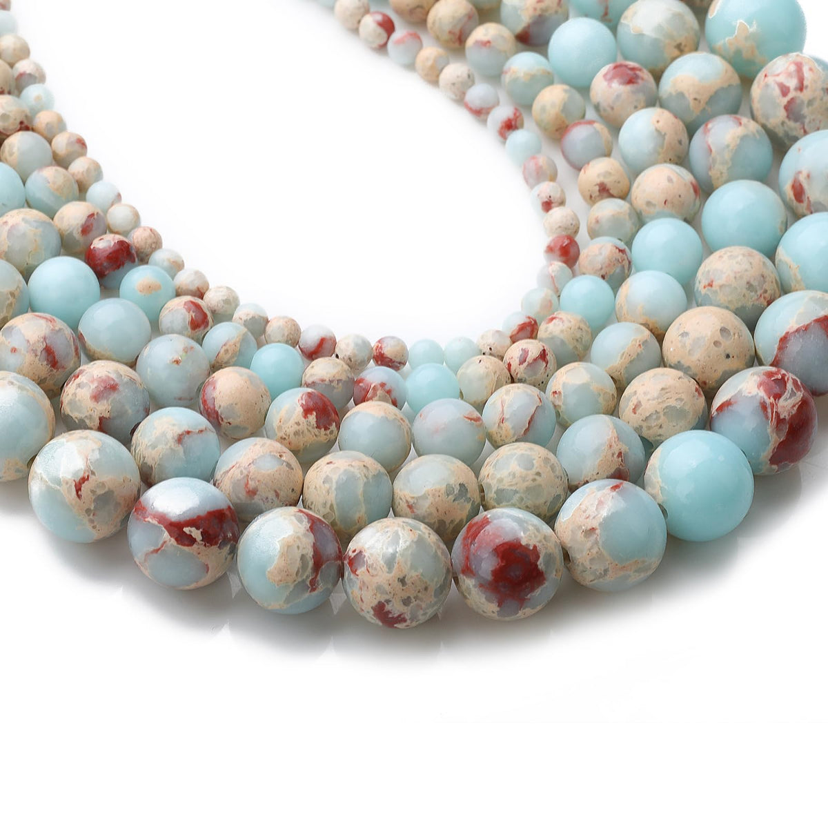 108Pcs Blue Imperial Spacer Loose Beads Bulk with Holes Handcrafted for DIY Bracelets Jewelry Making Crafts Supplies (Blue Imperial / 8MM, 108pcs)
