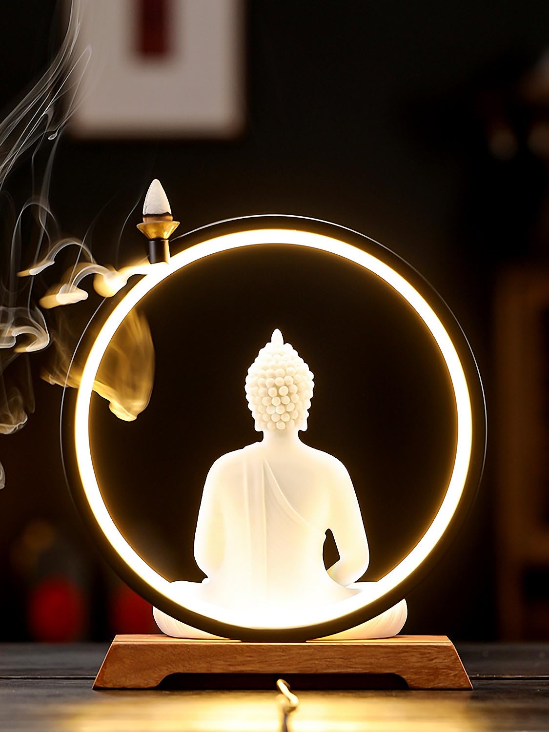8.8 Inch LED Buddha Statue for Indoor (White)