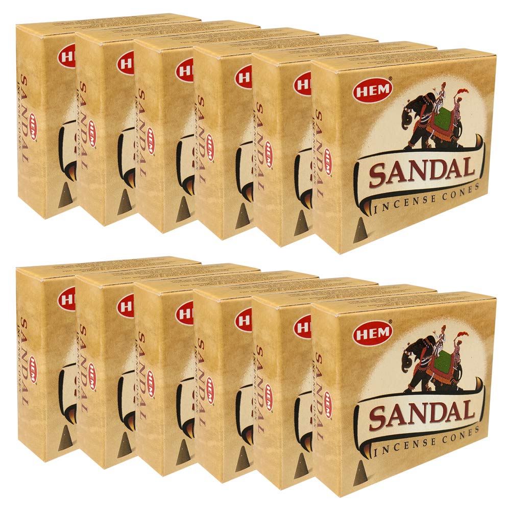 Sandal Incense Cones and Cone Incense Burner Bundle Insence Insense Hem Incense (Sandal)