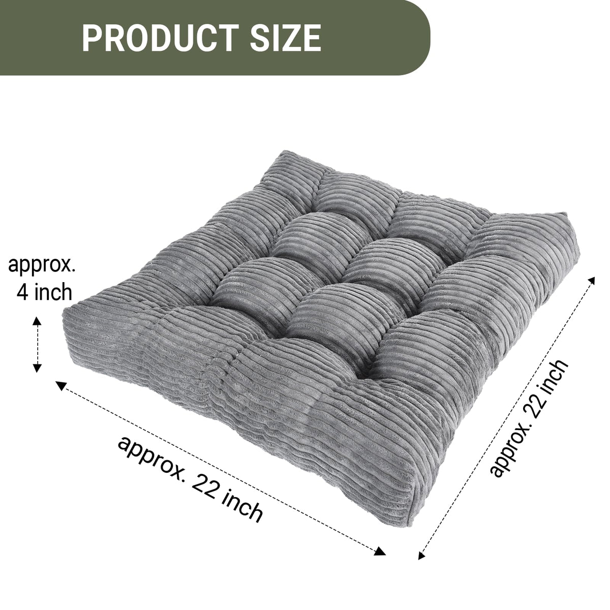 Meditation Floor Pillow Set of 2 (Dark Grey)