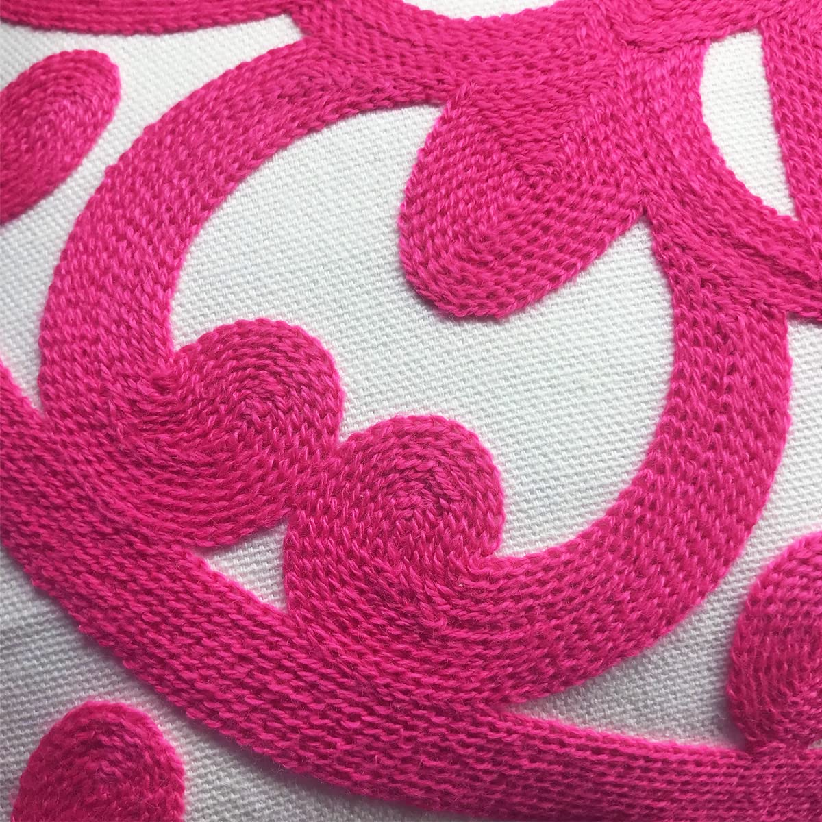 Embroidered Decorative Throw Pillow Cover 18"x18" 1pc (Vivid Hot Pink / 18" x 18" (Pack of 1))