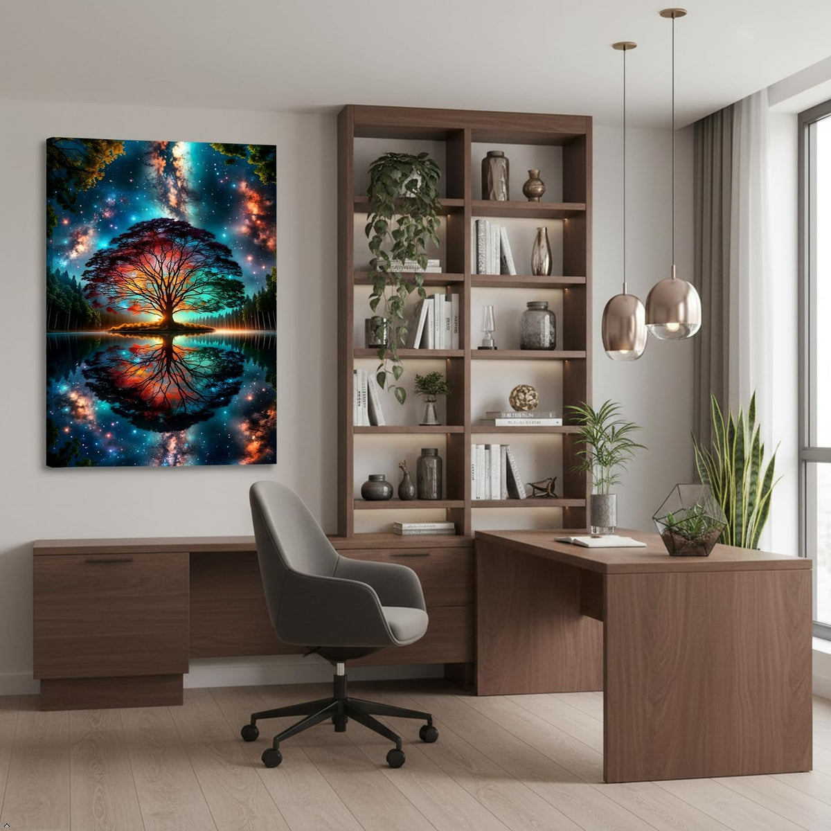 Colorful Tree of Life Canvas Wall Art (shengmingzhishu / 24"L x 16"W)
