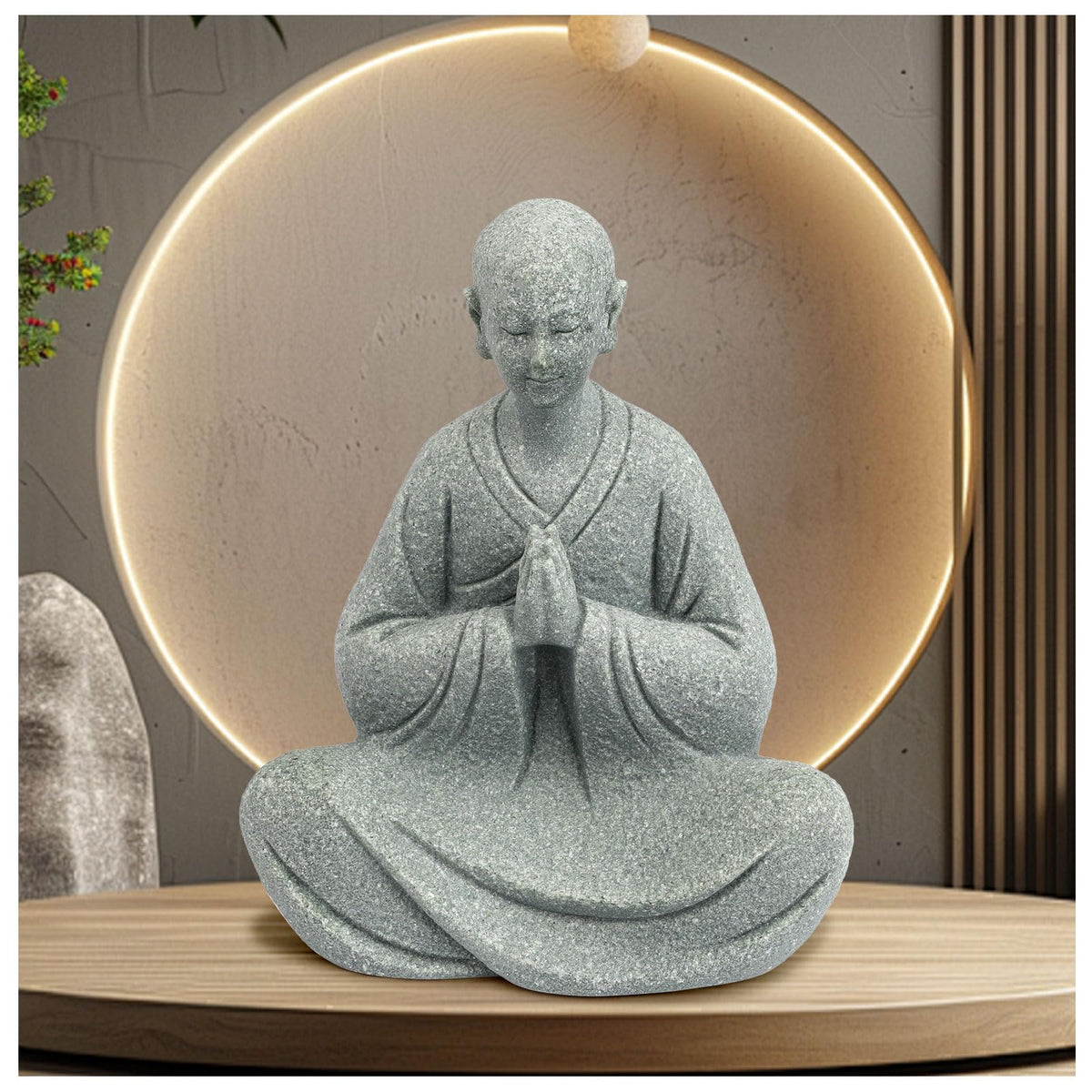 Zen Monk Statue Meditation Decor (A)