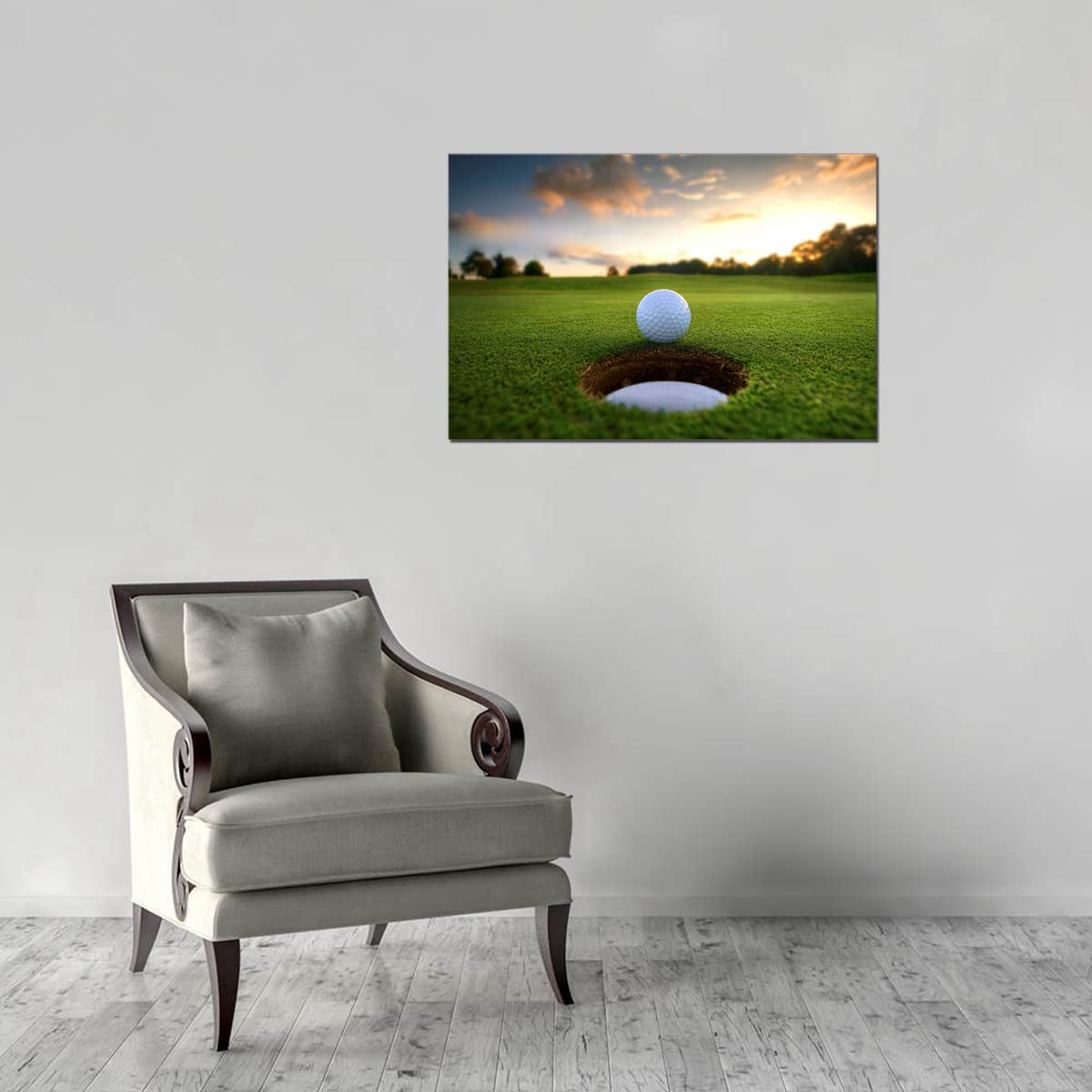 Master Bedroom Large Frame Gym Living Room Men Cave Wall Art (28"L x 20"W / Golfing)