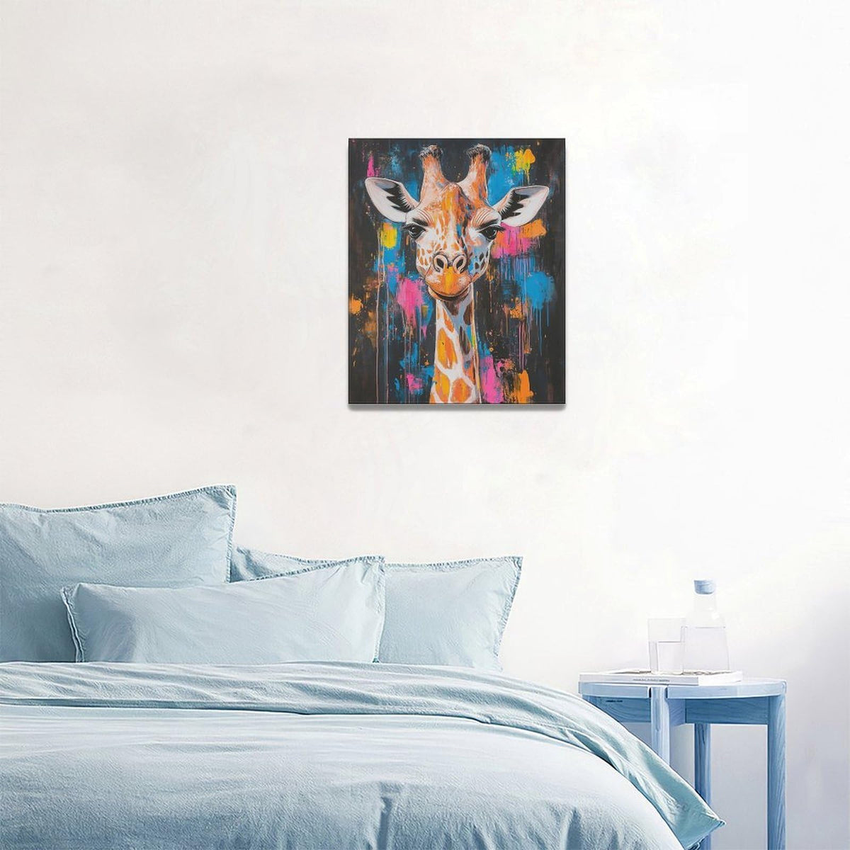 Giraffe Wall Art Colorful Giraffe Pictures Giraffes Canvas Wall Decor Street Painting Pop Home Modern Artwork Decorations Framed for Living Room Bedroom Bathroom Office 16 x 20 inch (16" x 20" / Giraffe)