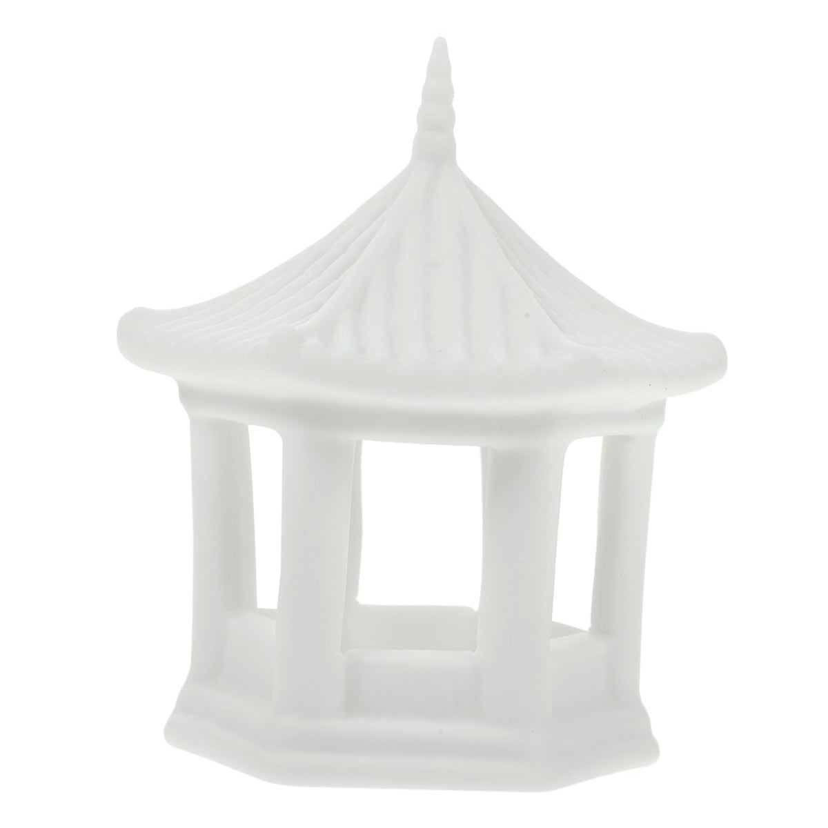 Hexagonal Pavilion Ornament 2.79X2.44X2.16In Miniature Ceramic Pavilion Statue for Fish Tank Decor Aquarium Decoration Zen Garden Accessories and Desktop Ornament