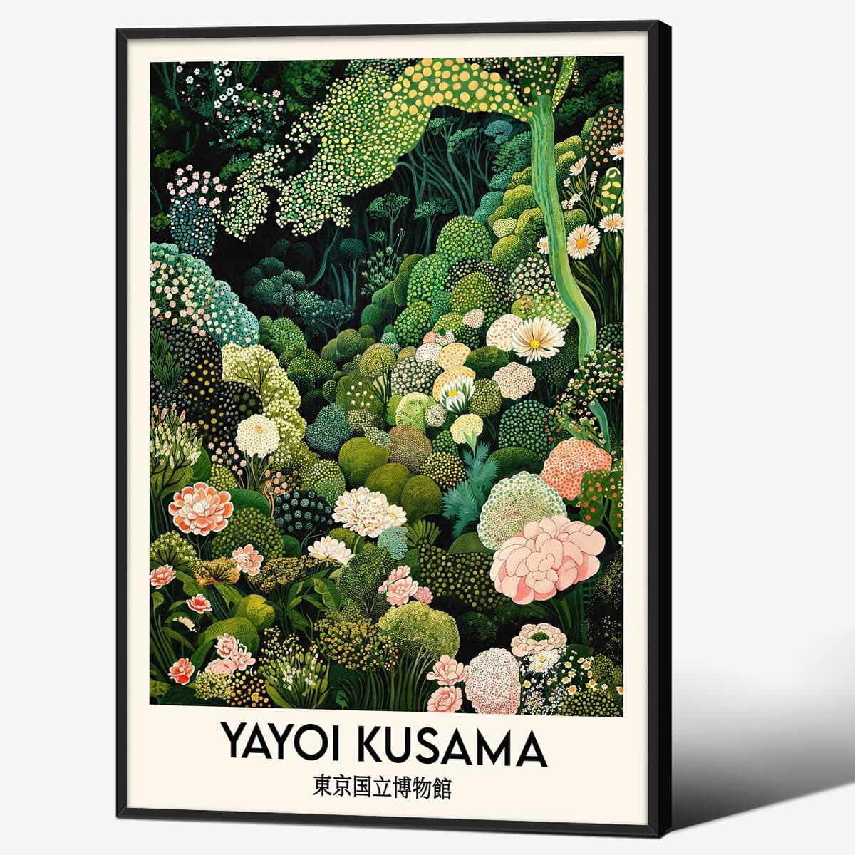 Yayoi. Kusama Black Framed Wall Art (Black Framed / Japanese Art 006 / 30"L x 20"W)