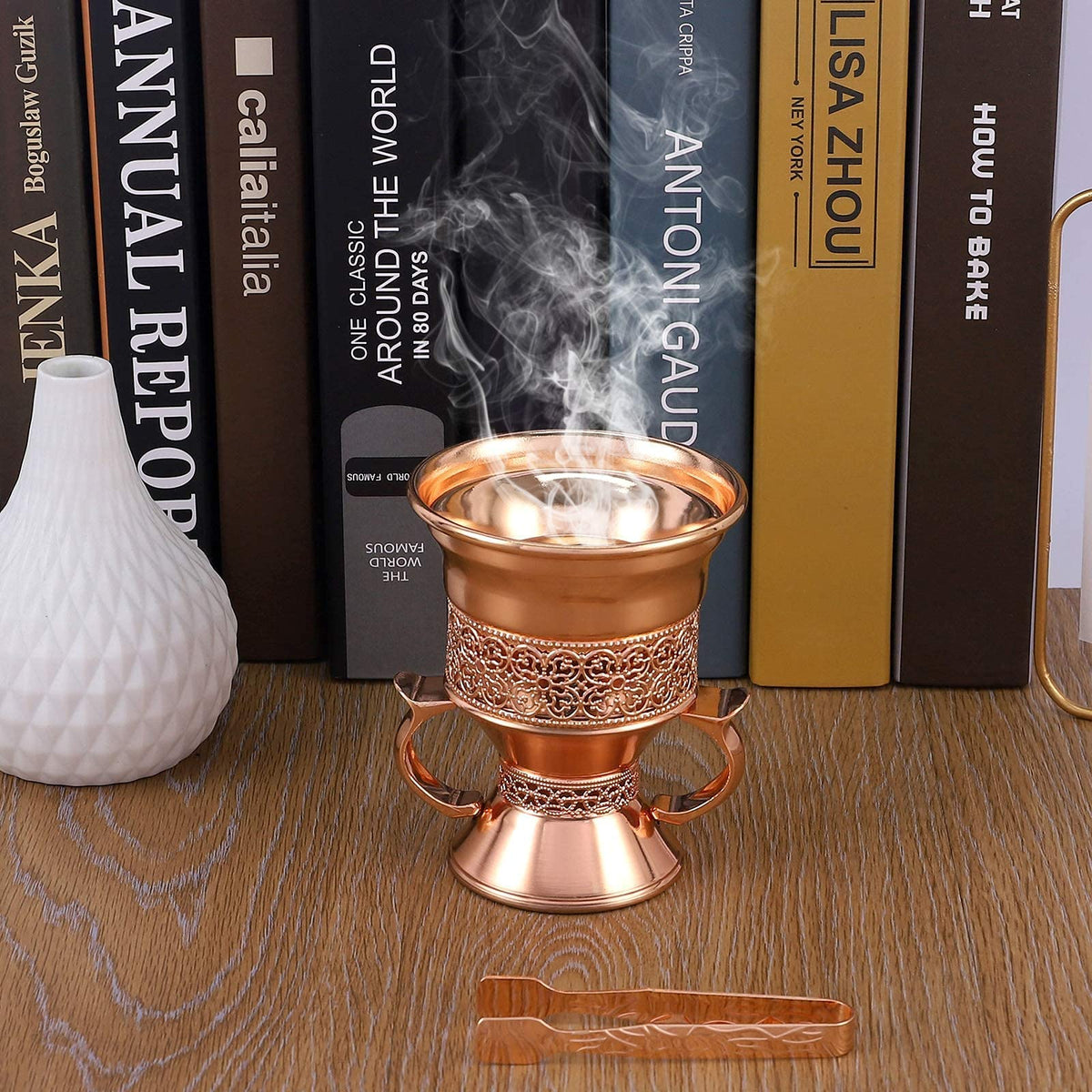 Metal Frankincense Resin Incense Burner (Rose Gold)